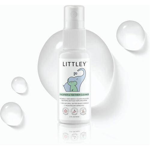 Littley Pacifier & Teether Cleaner | 2 oz | Alcohol‑Free HOCl Spray for Baby Pacifiers, Teethers, Bottles & High‑Touch Toys | Fragrance‑Free | Portable Travel Size