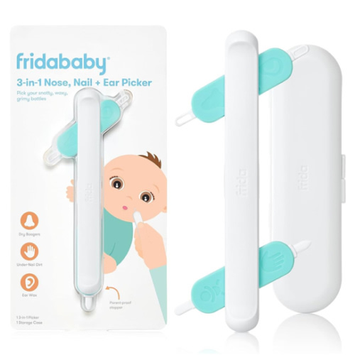 Frida Baby 3-in-1 Nose, Nail + Ear Picker by Frida Baby the Makers of NoseFrida the SnotSucker, Safely Clean Baby's Boogers, Ear Wax & More