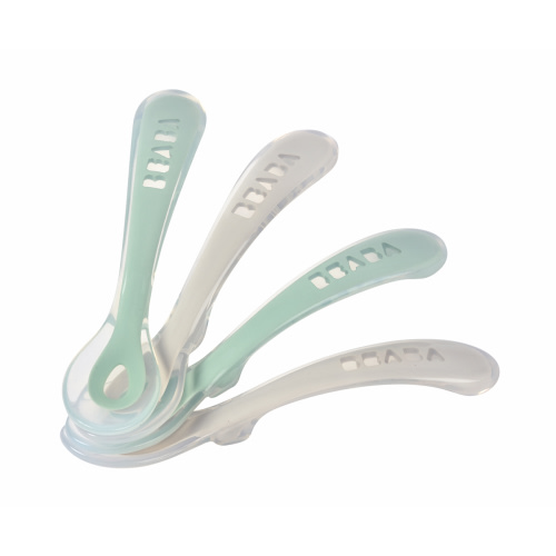 BEABA Toddler's Self Feeding Silicone Spoons Set - Set of 4 – Sage