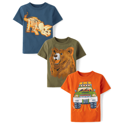 Baby And Toddler Boys Animal Graphic Tee 3-Pack - Multi