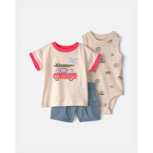 Baby Boy 3-Piece Beach Surf Top, Bodysuit & Short Set | Carter's