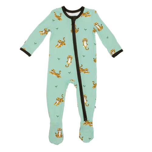 Larkspur Baby | Romper Pajamas | Zipper Footie in Born to Roar