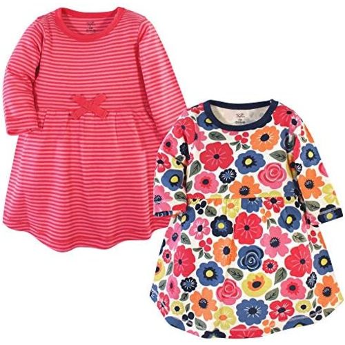Touched by Nature Girls' One Size Organic Cotton Short Long-Sleeve Dresses
