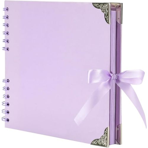 Scrapbook (8 x 8 inch) Scrapbook Album 60 Pages Ideal for Your DIY Scrapbooking Albums Wedding and Anniversary Family Photo Album (purple)