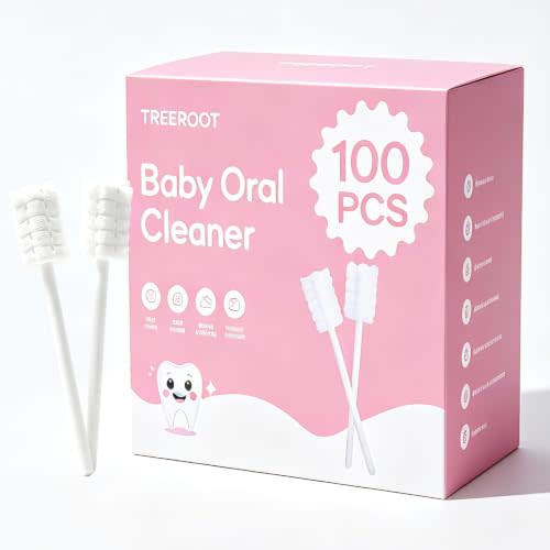 100 Pack Baby Tongue Cleaner and Oral Cleaner, Disposable Baby Toothbrush | Soft Gauze Stick for Infant Mouth and Gum Care, Gentle Newborn Dental Essentials for Toddler, 0-36 Months