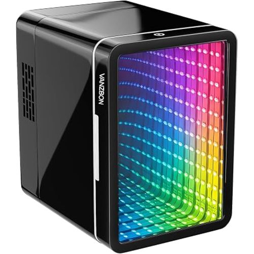 Mini Fridge with Gaming Light, 4 Liter/6 Cans Small Refrigerator