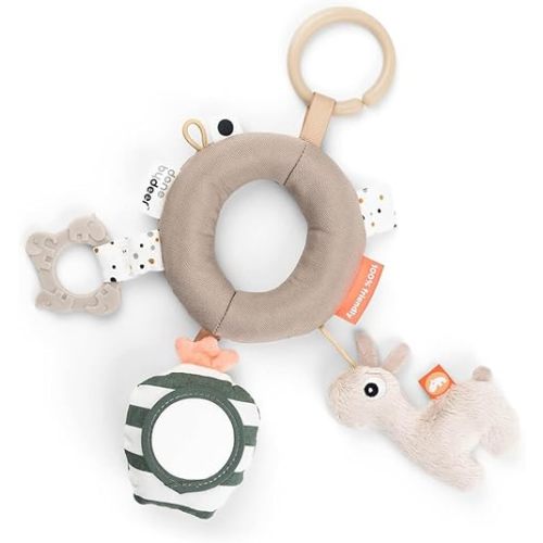Done by Deer Baby Sensory Activity Ring – Lalee – Sand – Baby Sensory Toy with Teether, Rattle & Mirror – Easy to Grasp – 25 x 21 cm (9.8 x 8.3 in) – Ages 0+