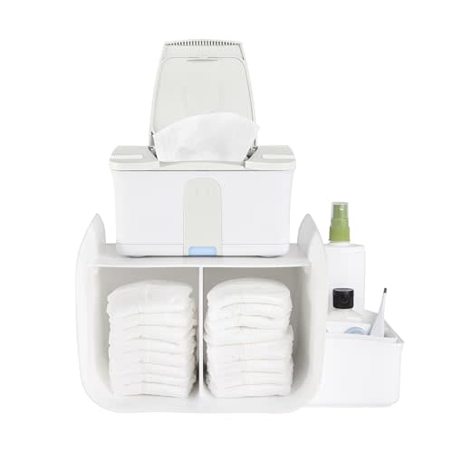 Ubbi Tabletop Diaper Caddy, Diaper Storage, Caddy Organizer, Stores Baby Diapers, Wipes & Baby Accessories, White