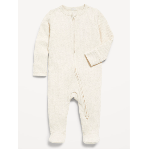 2-Way-Zip Sleep & Play Ribbed Footed One-Piece for Baby