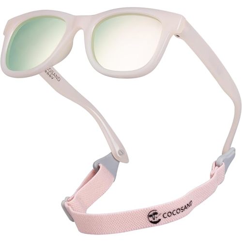 COCOSAND Flexible Baby Sunglasses with Strap Polarized UV Protection for Toddler Infant Newborn Boy Girl Age 0-24 Months