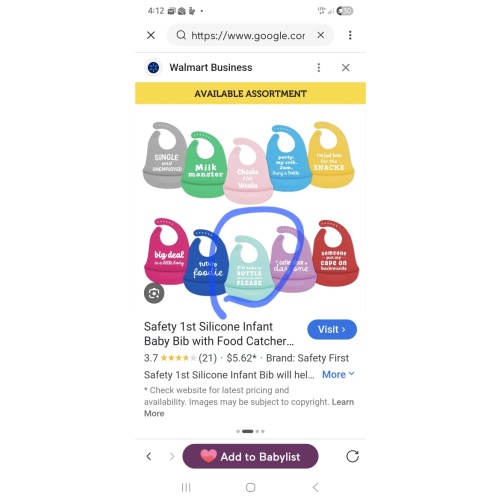 safety 1st silicone bib teal - Walmart in store "I'll take a bottle of the house white, please." teal bib