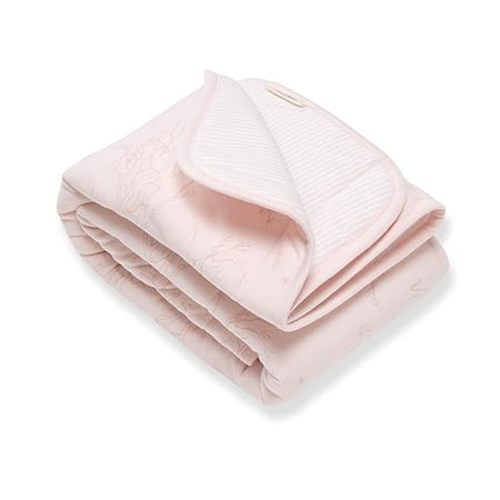 Burt's Bees Baby Reversible Blanket, Organic Jersey Cotton Quilted Bedding