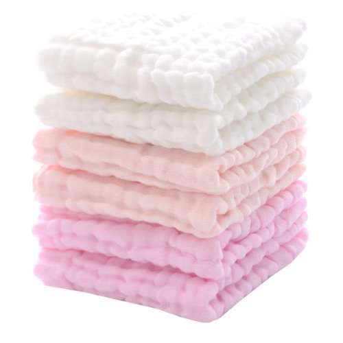 MUKIN Baby Washcloths and Burp Cloths, Soft Absorbent Towels for Newborns, 6 Pack, 12x12 Inches (Pink)