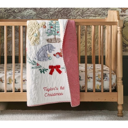 Disney's Winnie the Pooh Holiday Baby Quilt | Pottery Barn Kids
