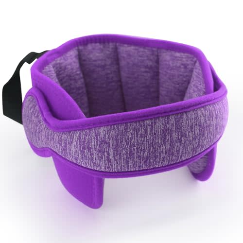 KAKIBLIN Baby Car Seat Head Support,Baby Head Support for Car Seat Stroller, Safety Car Seat Neck Relief Strap Headrest,Slumber Sling Sleep Holder Belt for Toddler Infants Child Children Kids Purple