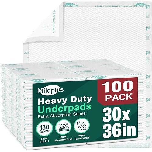Heavy Duty Underpads 30"X36" ,100 Count, Ultra 10 Times More Absorbent Chucks Pads, Tear-Resistant Disposable Bed Pads with Strength Cloth Backing for Adults, Elderly