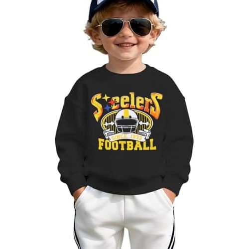 Ritatte Toddler Baby Boy Football Game Day Sweatshirt Vintage Football Team Fan Gift Pullover Tops Kids Fall Winter Clothes