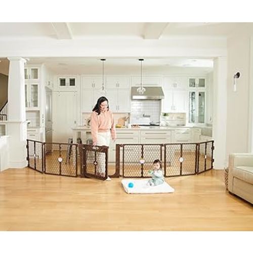 Regalo Plastic 192-Inch Super Wide Adjustable Baby Gate and Play Yard with Door, Award Winning Brand, 2-in-1, Bonus Kit, Includes 4 Pack of Wall Mounts