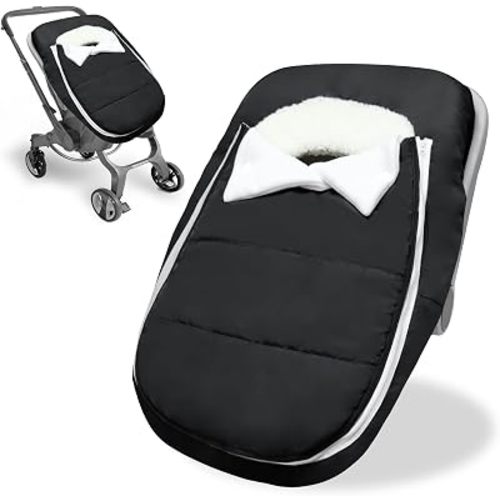 Car Seat Cover Baby Winter, Waterproof Carseat Covers Newborn Boy, Windproof Infant Car Seat Cover Warm & Breathable Use Universal Black