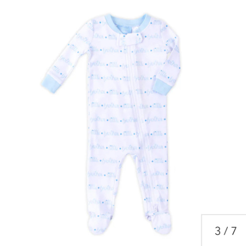Little Brother Blue Rib Zip Sleeper – Classic Whimsy