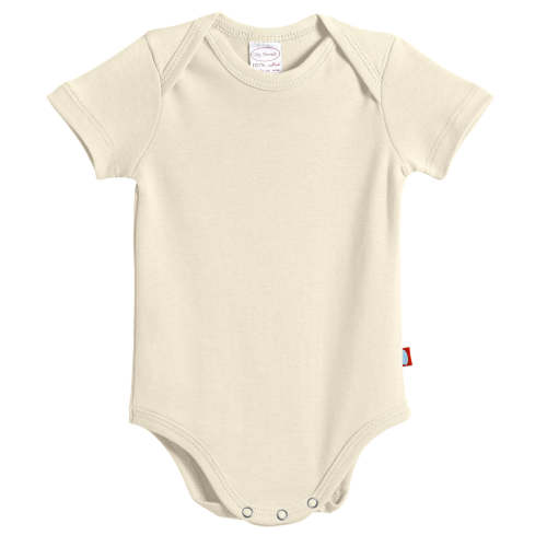 Super-Soft Organic Cotton Baby Rib Short Sleeve Snap Onesie| Oatmeal - City Threads USA