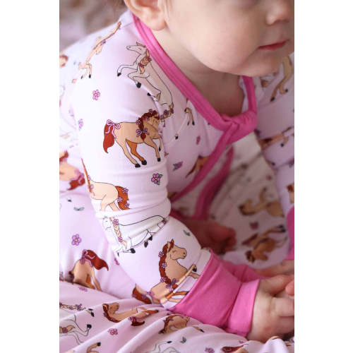 Convertible Zip Romper | Pony Club Pink