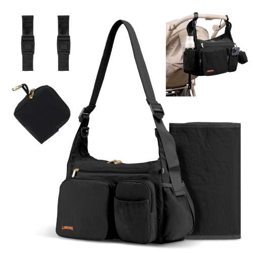 LAIMEIWEE Crossbody Diaper Bag for Mom, 13L Water-Resistant