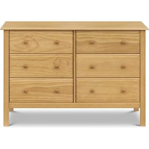 Jayden 6-Drawer Double Wide Dresser with 9+ inch Drawer Extension in Honey, Greenguard Gold Certified