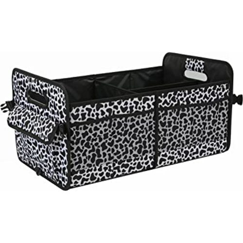 Car Trunk Organizer Car Storage Organizer Collapsible Multi Compartment Car Organizer Adjustable Straps Car Organizer for SUV(Cow)