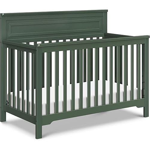 Davinci Autumn 4-in-1 Baby Crib Convertible to Toddler Bed, Daybed, Full-Size Bed - Easy Assembly - GREENGUARD Certified - 4 Adjustable Mattress Heights - Conversion Kit Sold Separately, Forest Green