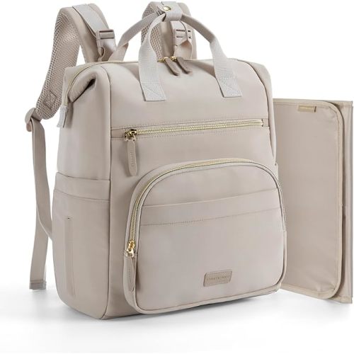 mommore Neoprene Diaper Bag Backpack Small Lightweight Baby Diaper Bags Water Resistant Diaper Backpack for Boys Girls Newborn with Changing Pad, Stroller Straps