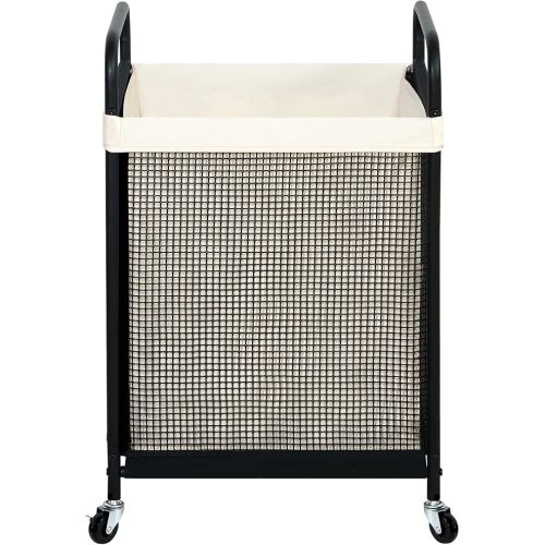 STO STO Laundry Hamper, 90L Rolling Laundry Sorter Cart with Removable and Washable Liner Bag, Clothes Hamper with Wheels and Metal Handle for Laundry Room and Bedroom