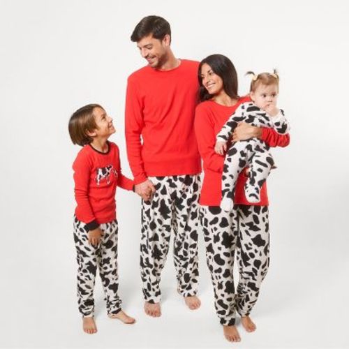 Leveret Footed Fleece Pajama Cow Black 3-6 Month
