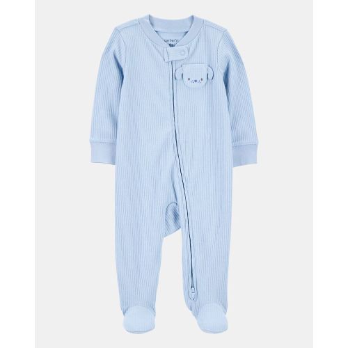 Baby Boy Dog Pocket 2-Way Zip Ribbed Sleeper pyjamas | Carter’s Oshkosh Canada