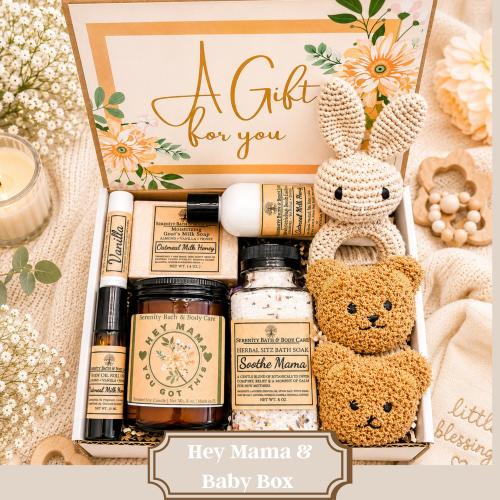 New Mom Self Care Gift Box, Postpartum Care Package, New Mom Spa Gift, Encouragement Gift for Mama, Baby Shower Gift Set