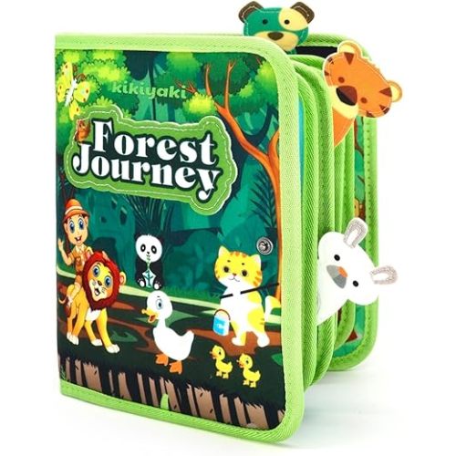 Busy Book for Toddlers 1-3, Felt Animals Busy Board for 1 Year Old Montessori Toys, Peekaboo Quiet Book, Airplane Travel Toys, Educational Learning Activity, Birthday Gifts for Boys & Girls