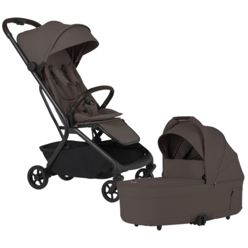 Silver Cross Nia Compact Travel Stroller + Bassinet Bundle - Chocolate