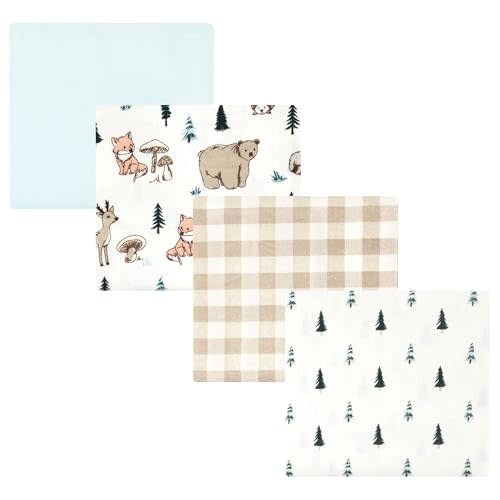 Luvable Friends Little Treasure Flannel Receiving Blankets 4pk