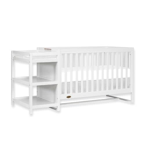 Dream On Me Milo 5-in-1 Convertible Full-Size Baby Crib & Changer with Storage, White, GreenGuard Gold & JPMA, 3 Mattress Heights, 1″ Mattress Pad, Converts to Toddler, Day & Full-Size Bed