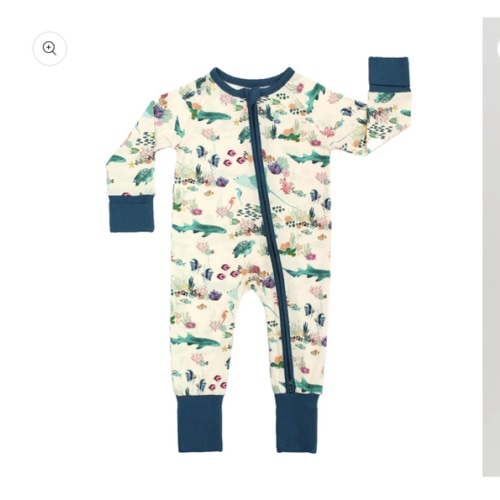 Ocean-Inspired Bamboo Baby Pajamas – Coral Reef Print – Emerson and Friends