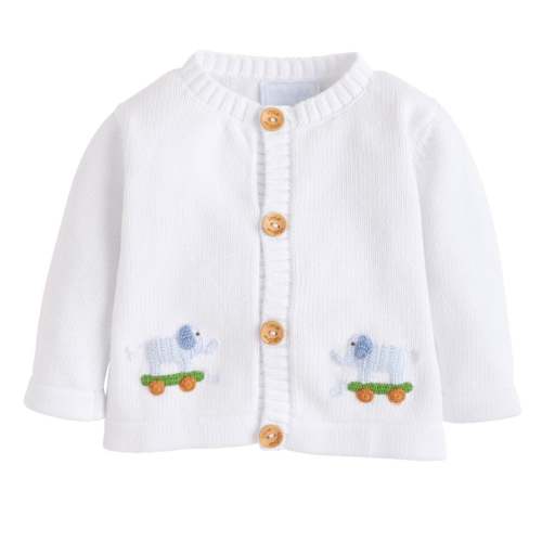 Crochet Cardigan - Boy Elephant