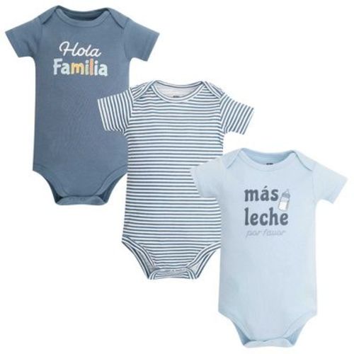 Hudson Baby Infant Boys Cotton Bodysuits 3-Pack, Mas Leche, 3-6 Months