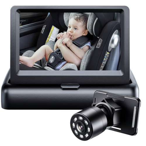 Itomoro Baby Car Mirror, View Infant in Rear Facing Seat with Wide Crystal Clear View,360° Rotation Plug and Play Easy Install baby car monitor 1080p
