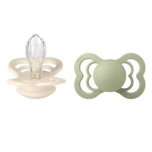 Bibs Supreme Silicone Pacifier - 6-18 Months - Ivory/Sage - 2pk: BPA-Free, Phthalate-Free, Rubber