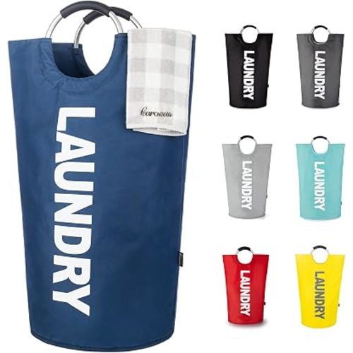 Caroeas 90L Laundry Basket (13 Colors), Waterproof Laundry Hamper, Laundry Bag with Padded Handles, Clothes Hamper Stands Up Well, Collapsible Laundry Basket Easy Storage