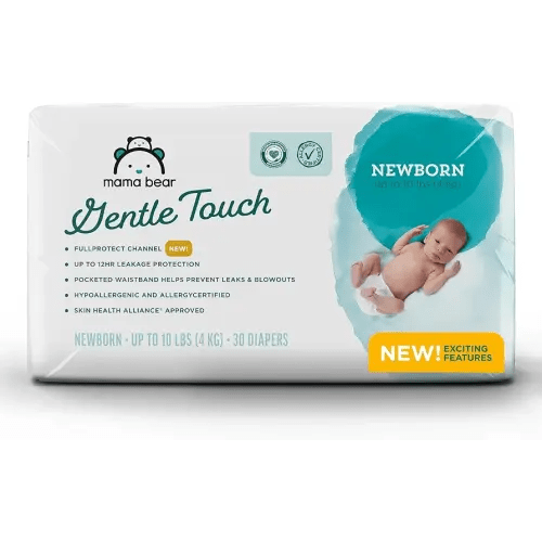 Amazon Brand - Mama Bear Gentle Touch Diapers, Size Newborn, 30 Count