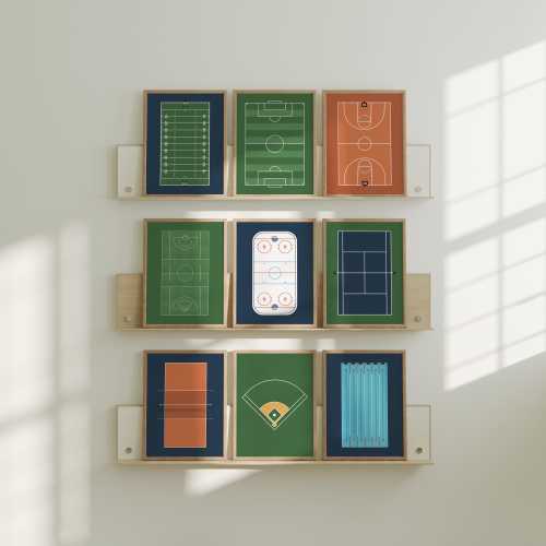 Sports Wall Art Prints: Boys Room Decor, Set of 9 (Digital Download)