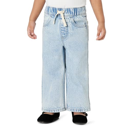 Amazon Essentials Baby Girls' Baby Girls and Toddlers' Soft Stretch Relaxed-Fit Wide Leg Jeans