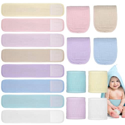 Vabean 8 Pcs Umbilical Cord Cover for Newborn Belly Button Binder for Baby Umbilical Hernia Belt Belly Band Comfort Adjustable Cotton for Newborn Protection Baby Gifts for 0 To12 Months(Simple)