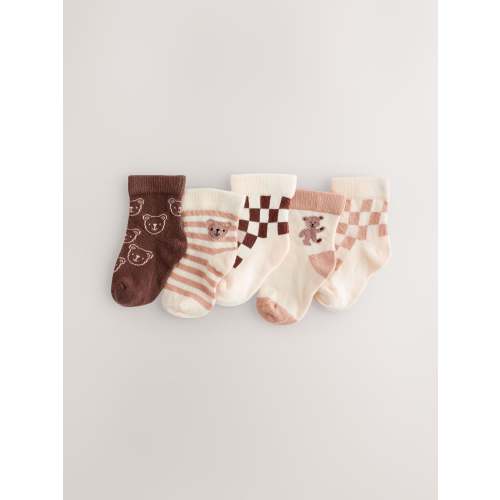 Brown Baby Socks 5 Pack (0mths-2yrs)